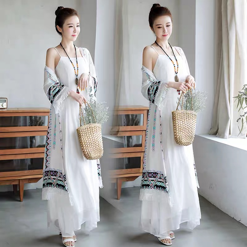 Summer beach vibes fringe kimono KM101 images